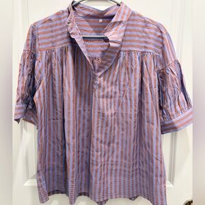 Blue and Purple Tunic with Relaxed Silhouette